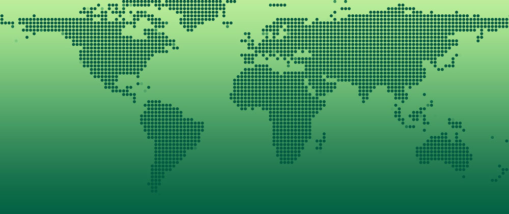 En grön världskarta